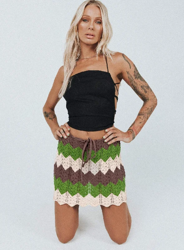 Bohemian Long Skirts with Tassels -Pahoma Crochet Mini Skirt Multi