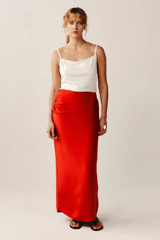 Designer mini skirts for high-end appeal -Iris Maxi Skirt Vermillion