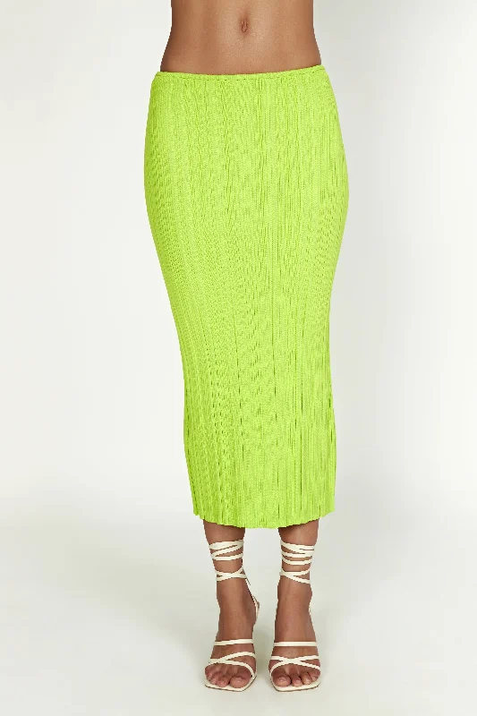 Lightweight skirts with airy fabric weave -Kennedy Low Rise Knit Skirt - Fresh Green