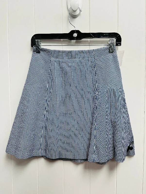 High-waisted skirts with button front detail -Blue & White Skirt Mini & Short Loft, Size Xxs