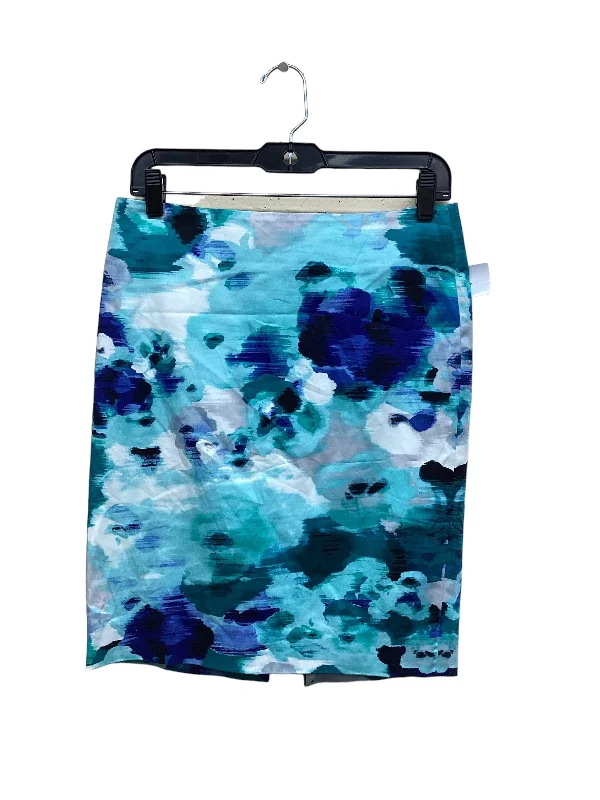 Lightweight skirts for warm season chic -Blue & Green Skirt Midi White House Black Market, Size 2