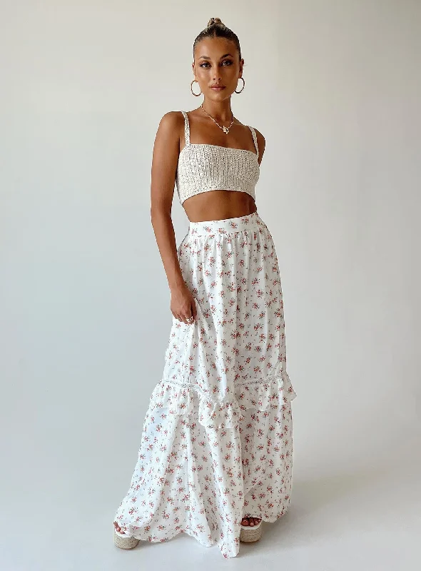 Long Skirts for Dinner Dates -Fowler Maxi Skirt White