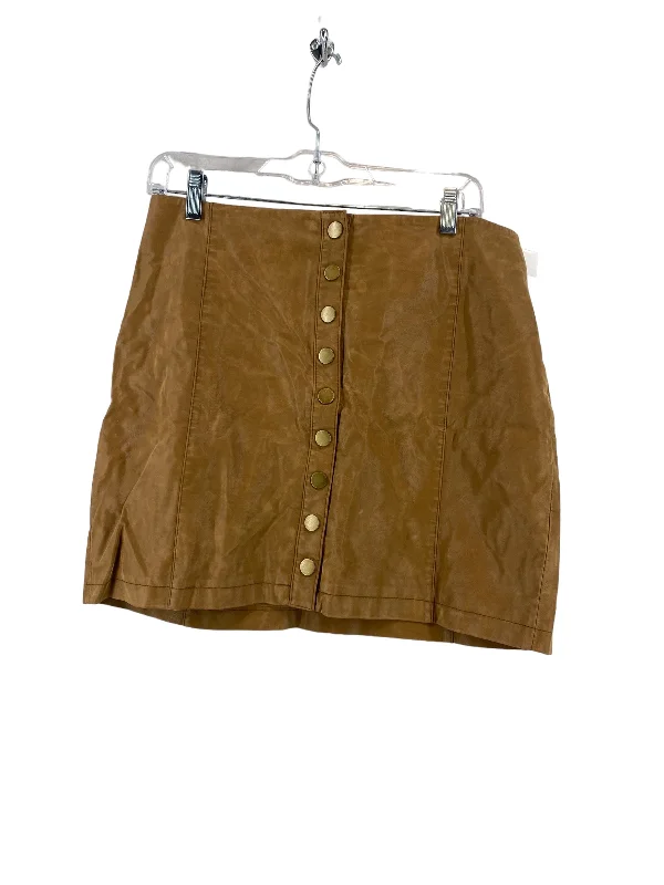 Durable skirts with reinforced seam strength -Brown Skirt Mini & Short Free People, Size 12