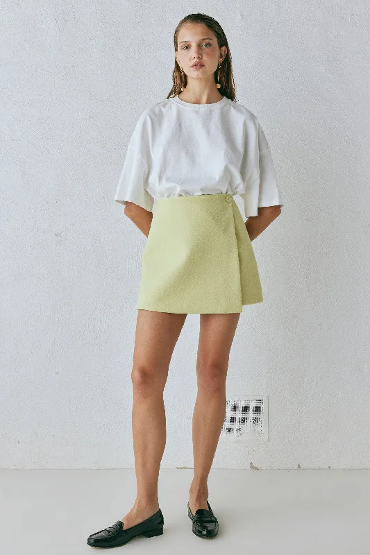 A-line skirts for classic wardrobe essentials -Jeanie Mini Skirt Lime