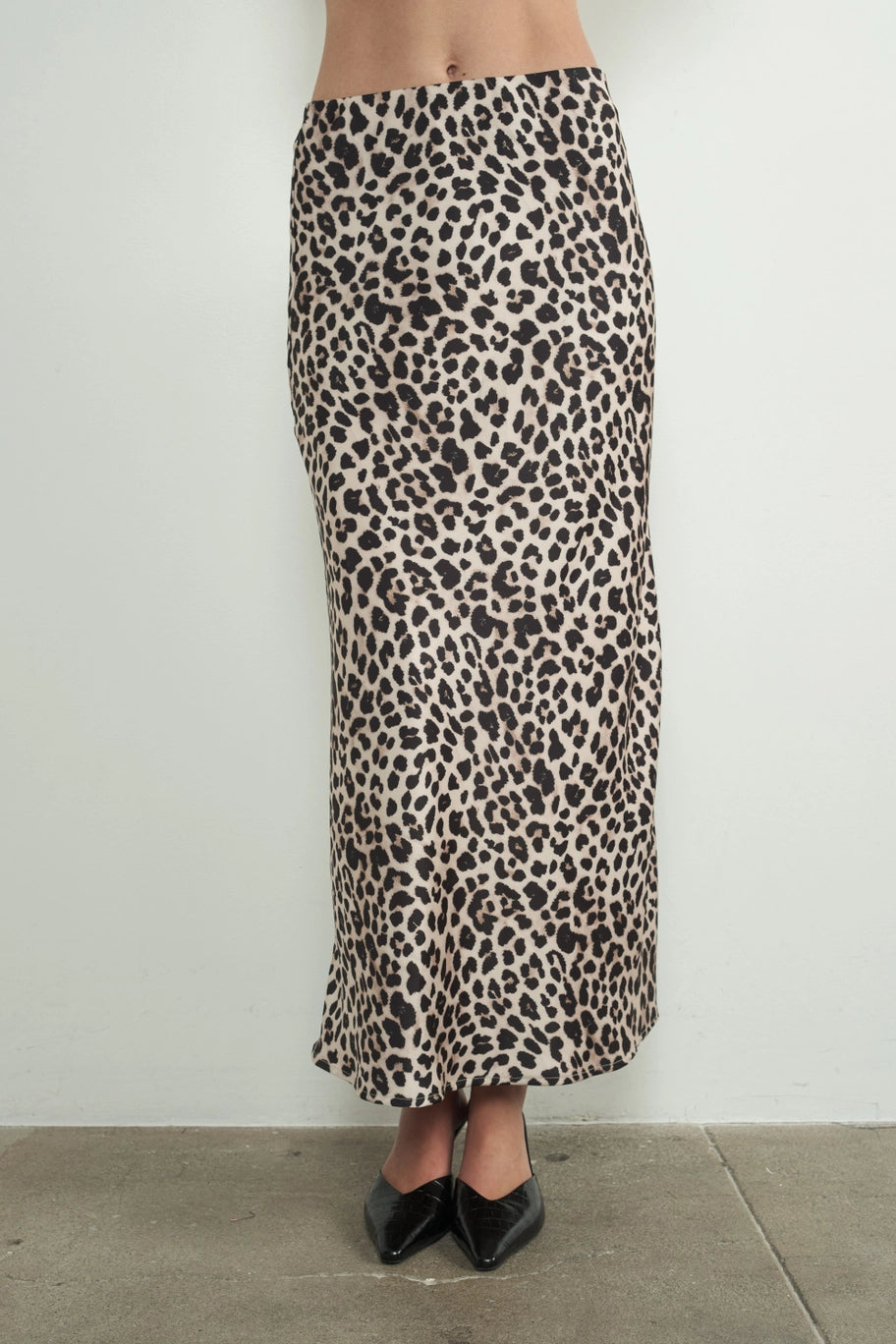 Classic black pencil skirts for office chic -Leopard Midi Skirt