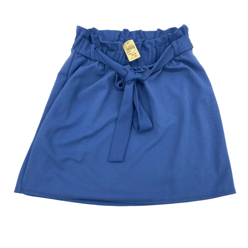 Soft cotton skirts for sensitive skin ease -BLUE POTTERS POT SKIRT MINI & SHORT, Size S