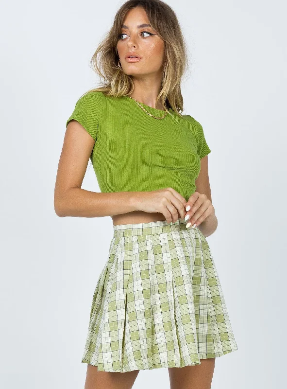 Long Skirts for Dinner Dates -Carrie Mini Skirt Green