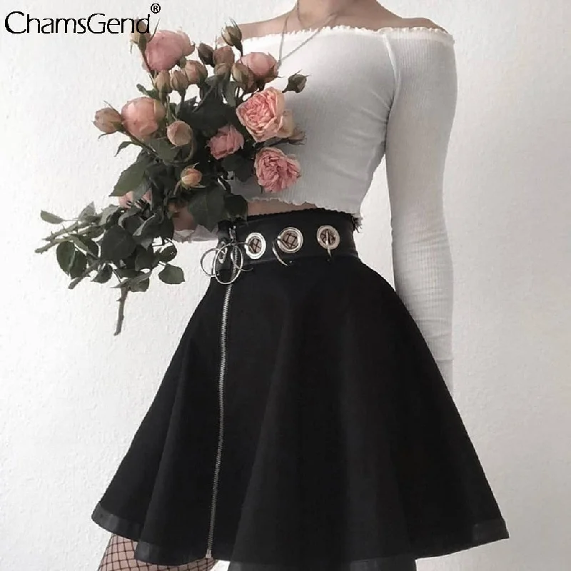 Short Skirts for Summer Days -Elegante Steampunk Skirts Women New Design Party Gothic Punk Mini Skirt Black Sexy Zipper Hollow Out Short Skirt Saias Femininas