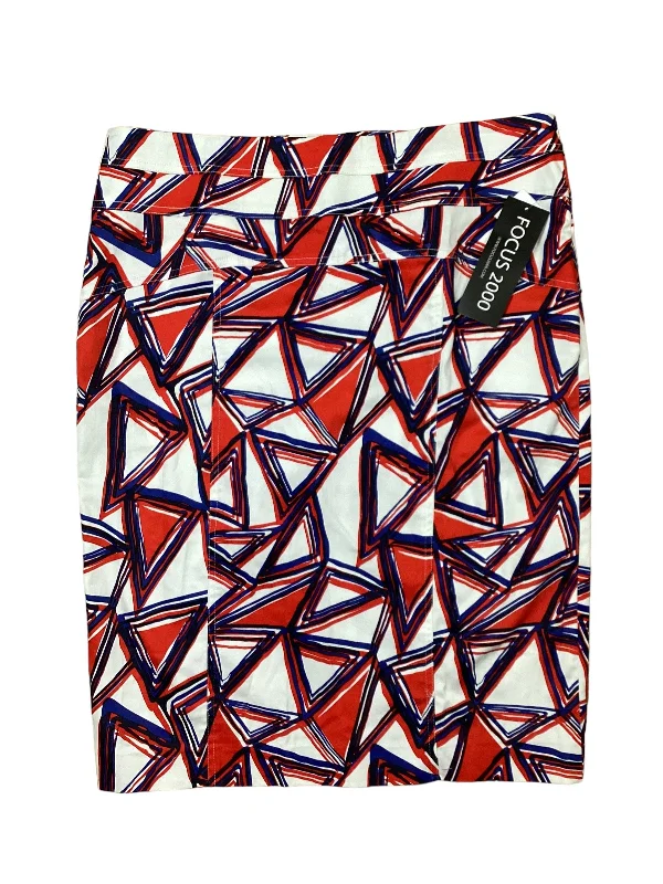 Trendy leather skirts for edgy modern looks -Blue & Red & White Skirt Mini & Short Focus 2000, Size 14