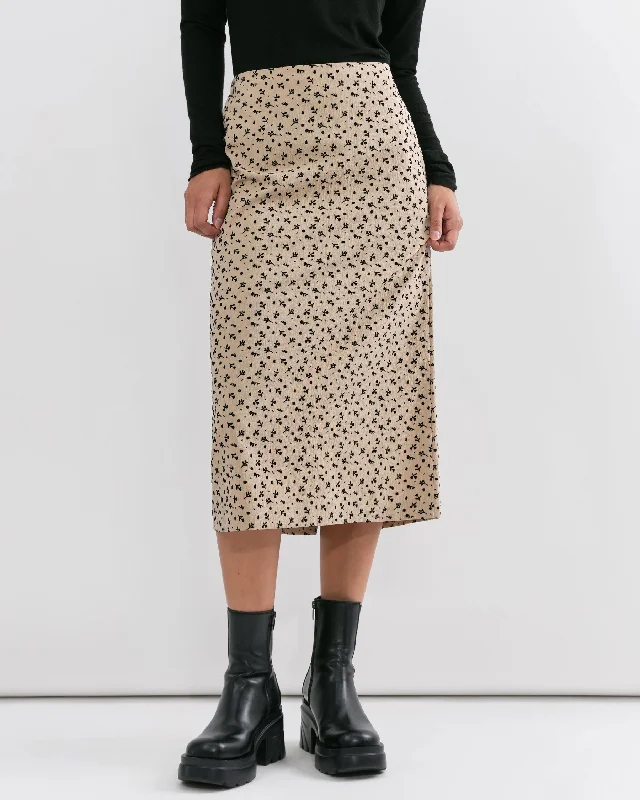 Bold skirts with metallic shimmer finish -Leah Midi Skirt