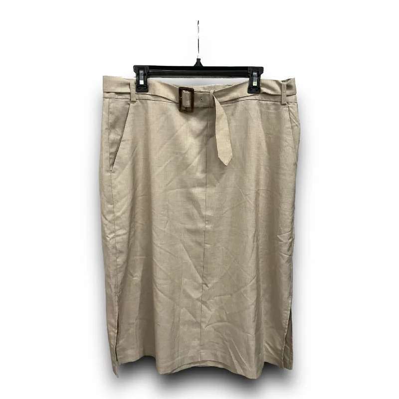 Durable skirts with reinforced seam strength -Beige Skirt Midi Banana Republic, Size Xl