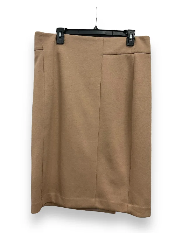 Designer pencil skirts for sharp professional looks -Tan Skirt Midi Ann Taylor, Size 14