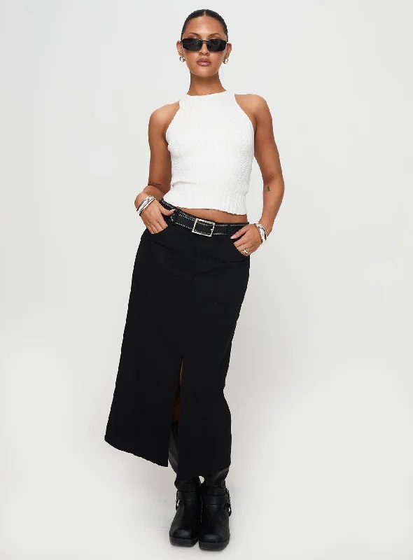 Long Skirts for Business Meeting -Sumac Midi Skirt Black