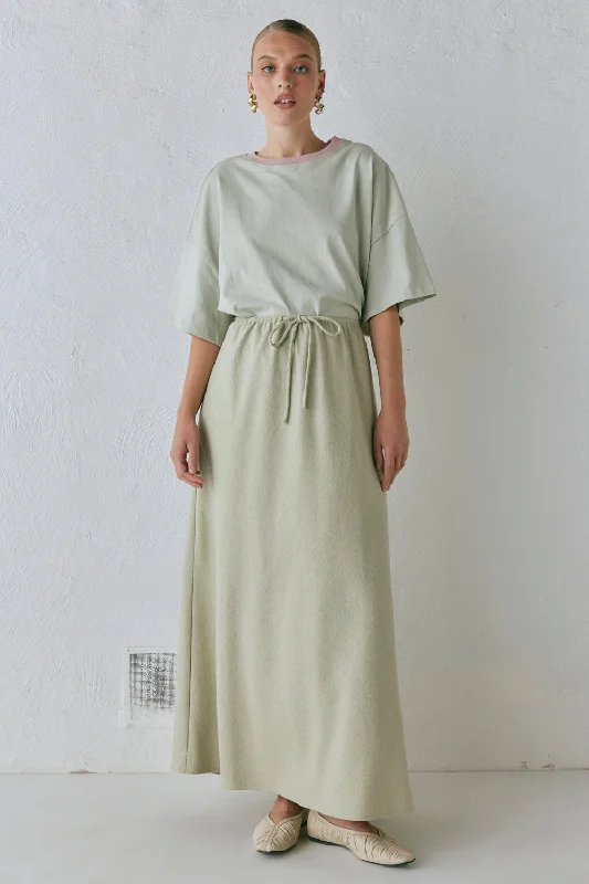 A-line midi skirts for balanced style -Etta Maxi Skirt Sage