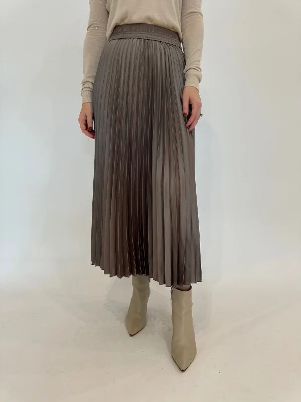 Celtic Long Skirts with Knotwork -Agente Pleated Skirt - Turtledove