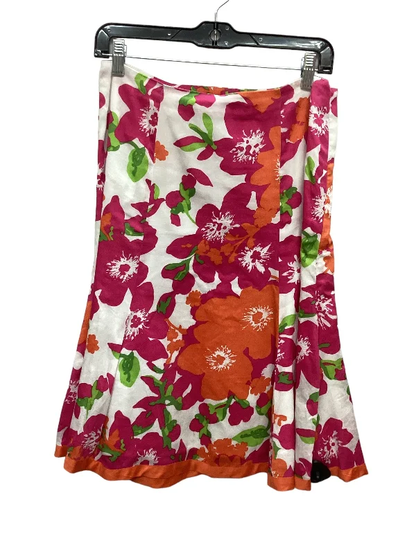 Designer pencil skirts for sharp professional looks -Floral Print Skirt Midi Cato, Size S