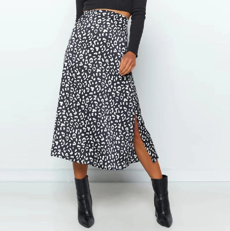 Low-waisted Short Skirts for Relaxed -2020 Summer Women Skirt Fashion leopard print high waist skirts womens leopard midi Calf skirt punk streetwear korean style#0117