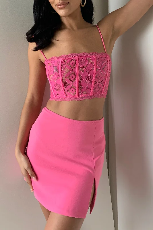 Pleated midi skirts for elegant everyday looks -Romee Mini Skirt - Bubblegum Pink