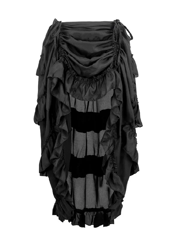 Durable skirts for long-lasting wardrobe staples -Steampunk Plus Size Gothic High Low Cyberpunk Skirt