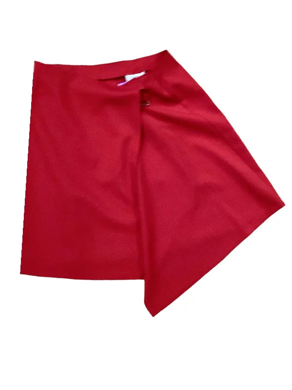 Trendy skirts with modern cutout designs -Red Skirt Midi Agb, Size 14