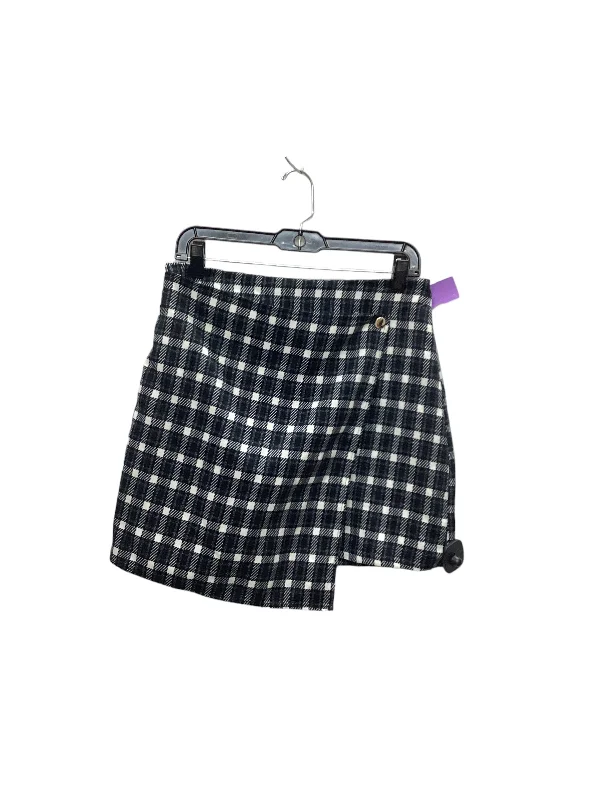 Luxury skirts with intricate embroidery accents -Plaid Pattern Skirt Mini & Short Shein, Size L