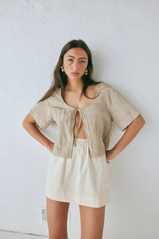 Ruffled skirts for feminine playful charm -Elka Mini Skirt Cream