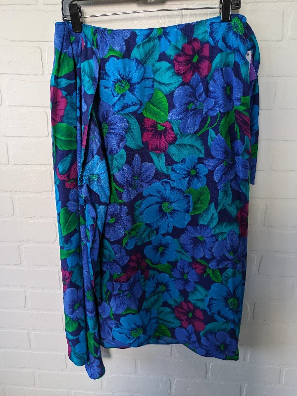 Casual skirts with relaxed fit comfort -Blue & Green Skirt Midi Liz Claiborne, Size 12