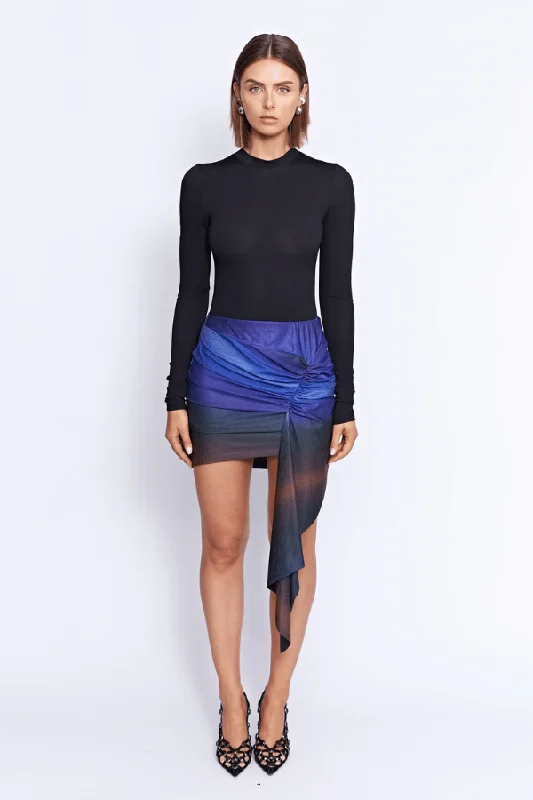 Patterned skirts with geometric print edge -Gerome Skirt Midnight