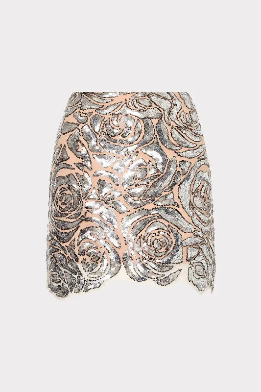 Classic skirts with subtle texture weave -Kristina Rose Sequins Mini Skirt